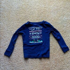 Cat & Jack Festive Navy Long Sleeve Tee